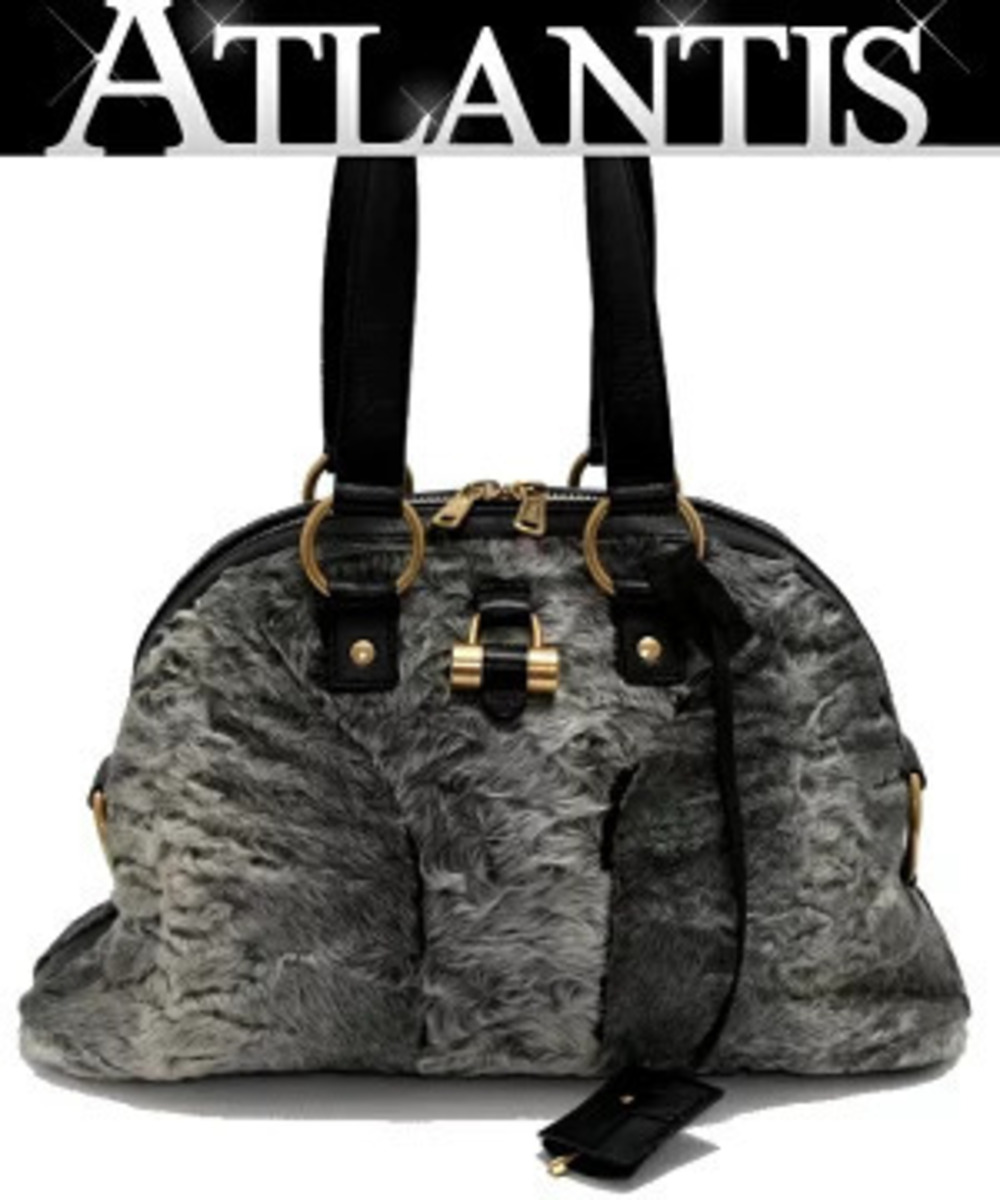 Saint Laurent Yves Muse Shoulder Bag Calfskin Gray